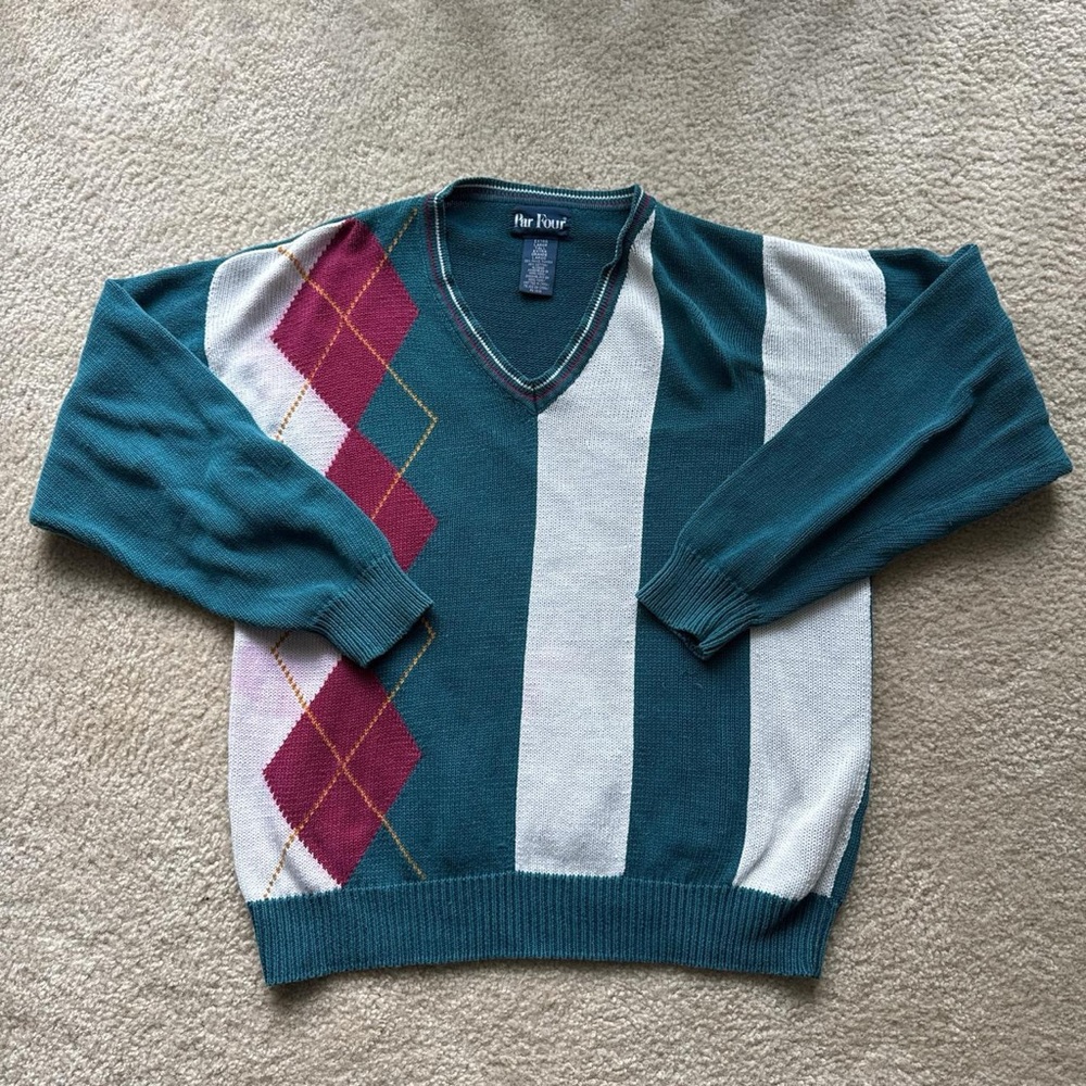 Men's Vintage Argyle Sweater